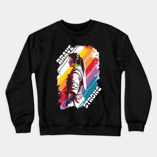 Judo Female Fighter - Martial Arts Pride Crewneck Sweatshirt by RailoImage